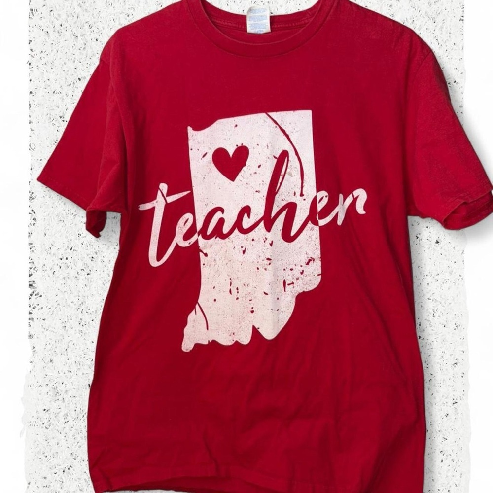 Women’s Indiana Teacher red t-shirt Size M #teacher #indiana